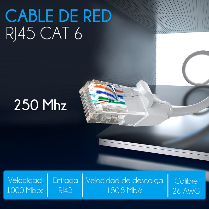 Cable Ethernet Para Red Cat6, Vention, Rj45 Utp 2 Metros