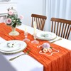 RestfulGlow 6 Pack Orange Cheesecloth Table Runner 10FT Boho Cheese