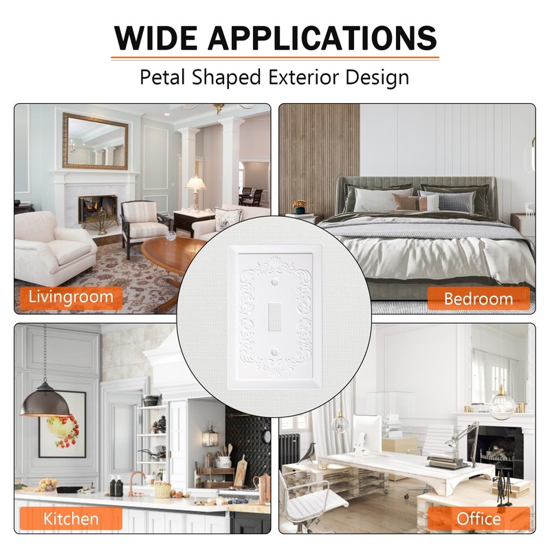 2 Pack Light Switch Cover Plate, Toggle Modern Decorative Outlet