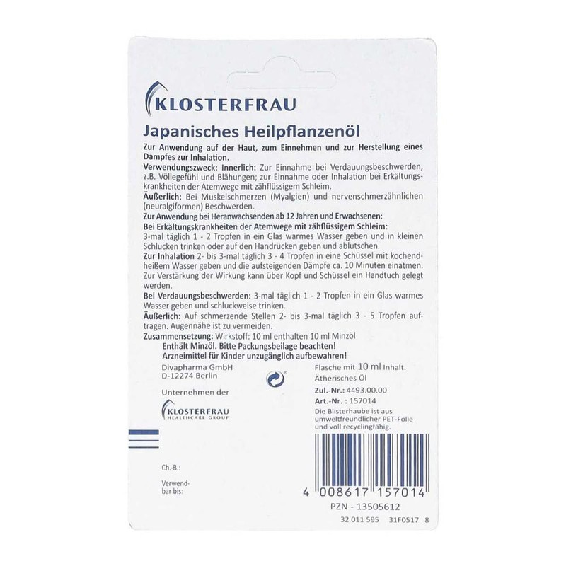 KLOSTERFRAU Japanese Medicinal Plant Oil 10ml