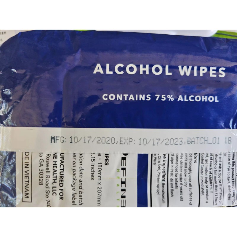 Define 75% Alcohol Wipes Case of 500 ( 10packs of