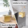 BTSKY Gold Square Tissue Box Cover - Cube Stainless Steel