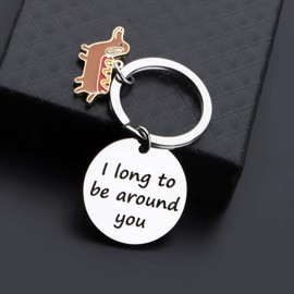 Dachshund Bracelet Doxie Dog Jewelry I Long To Be Around You Wiener Dog Pet Owner Gift For Dachshund Lover (Dachshund Keychain)