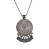 Saissa Silver Plated Oxidised Metal Pendant Coin Charms Indian Necklace