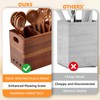 PrimZooty Natural Acacia Wood Utensil Holder for Kitchen Counter (X-Large),