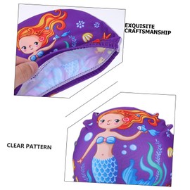 SUPVOX 3pcs Kids Printed Cartoon Swimming Caps Sturdy Fabric Swim Caps for Boys and Girls Waterproof Bathing for Long Hair for Pool and Beach