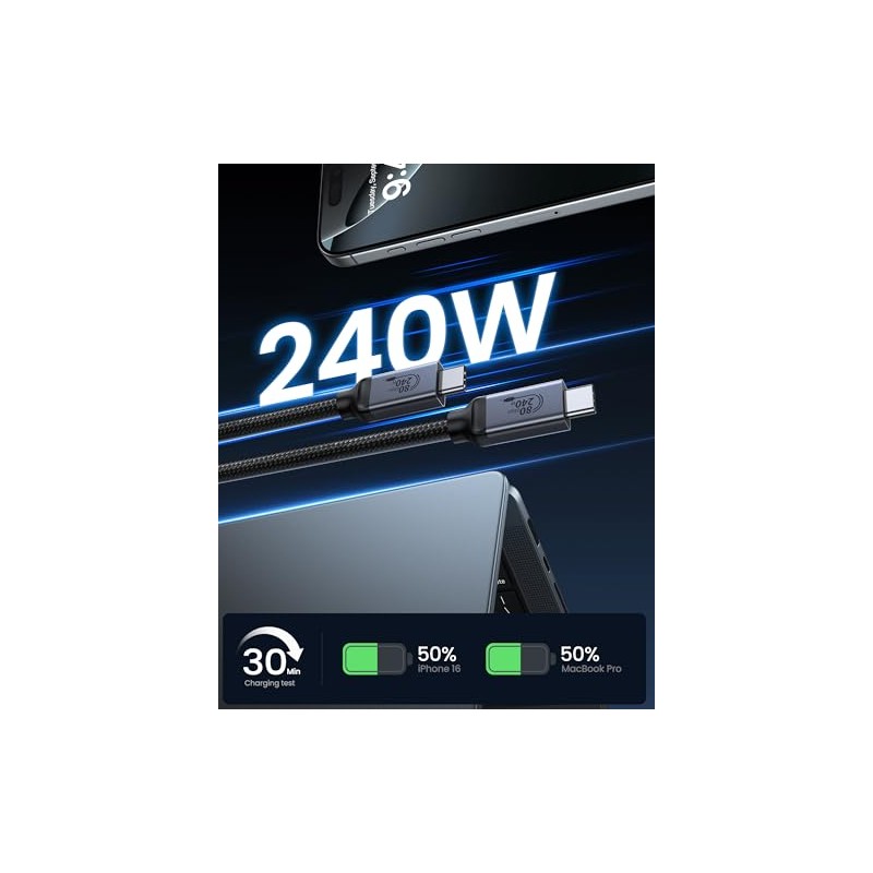 Cable Certificado Silkland USB 4 para Thunderbolt 5 de 5