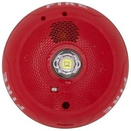 System Sensor PC2RLED L-Series 2-Wire Ceiling Mount Horn Strobe with LED, Red; Electrically Compatible with Legacy SpectrAlert, SpectrAlert Advance and L-Series Devices; 24VDC Operation Only