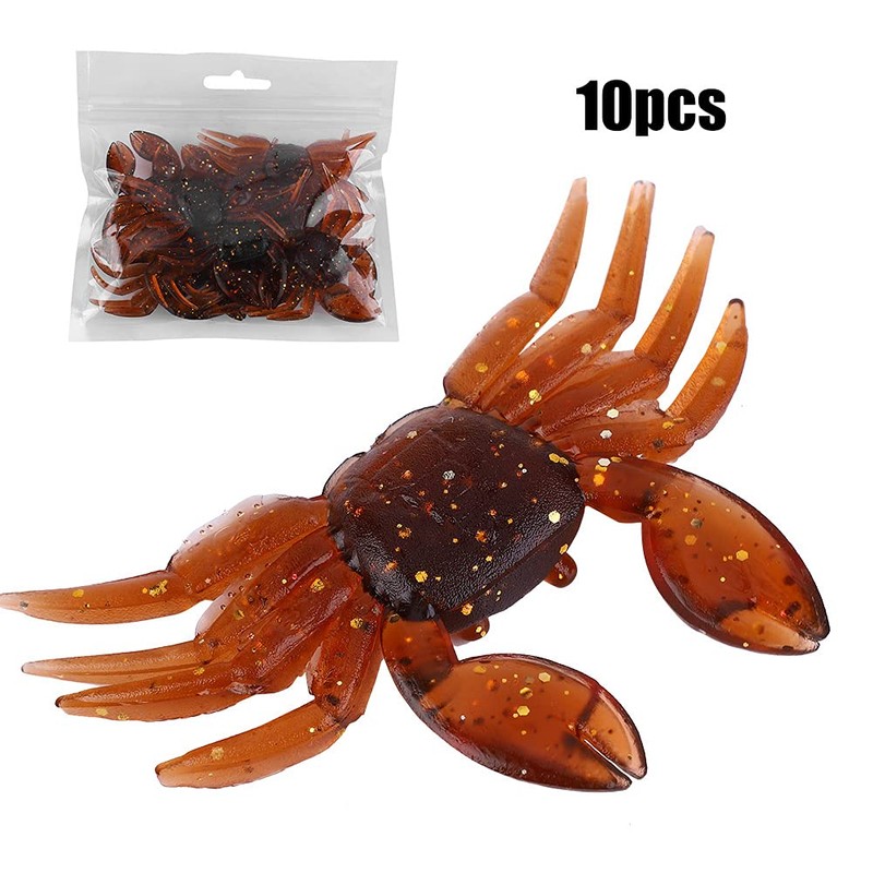 OUKENS Simulation Crab Bait, 10 Pieces Artificial Plastic Soft Crab