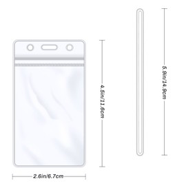 Oomcu 60 PCS Clear Plastic Luggage Bag Tag Holder Identification ID Card Badge Label Tag Holder with 60 PCS Plastic Clear Luggage Loops Straps for Office Business Travel Supplies