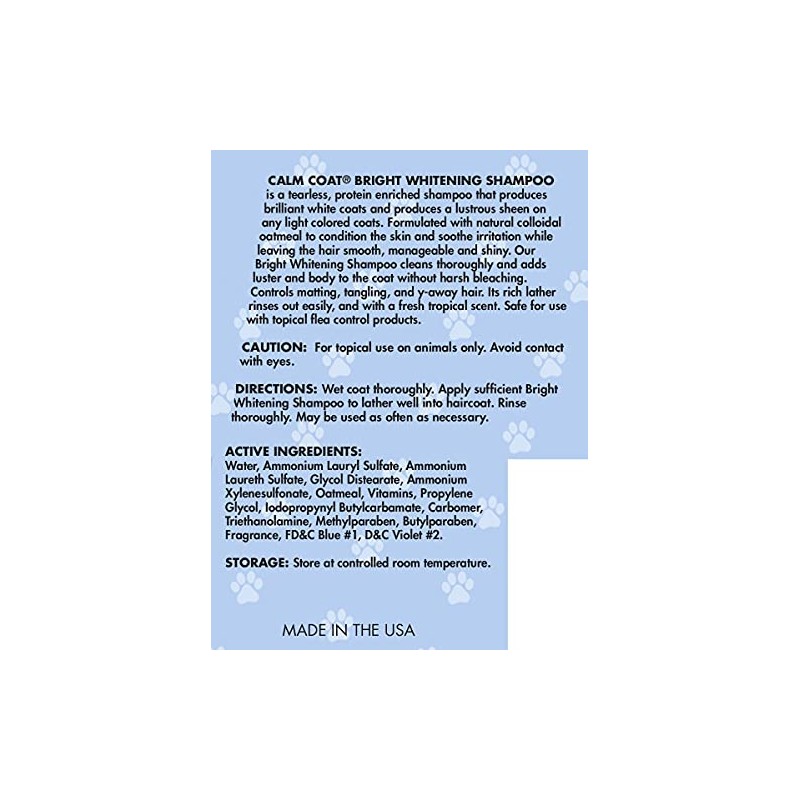 Calm Coat Bright Whitening Shampoo 12 oz