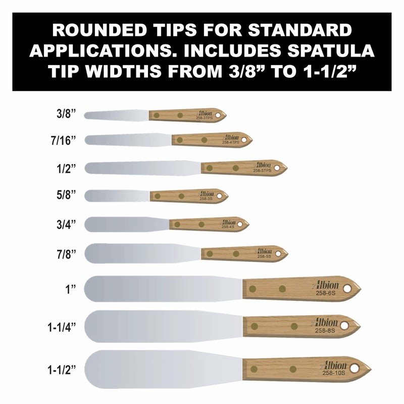 Albion Engineering 258-G01 9-Piece Classic Spatula Set in Tool Wrap