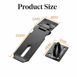 Stainless Steel Padlock Hasp and Staple Heavy Duty Shed Lock Hasp 4 Inch Shed Door Latch Gate Lock Latch Hinge Padlock Catch Door Clasp Latch Security Hasp for External Doors Window Cabinet Pet Cage