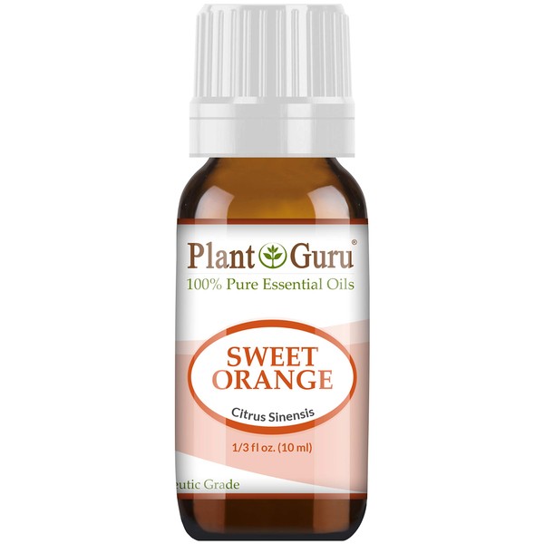 Sweet Orange Essential Oil 10 ml 100% Pure Undiluted Therapeutic Grade Citrus Sinensis, Cold Pressed from Fresh Orange Peel, Great for Aromatherapy Diffuser, Relaxation and Calming, Natural Cleaner.