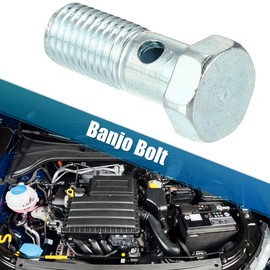 X AUTOHAUX 2 Set Universal Auto Banjo Bolt Brake Fitting Adapter Kit M10 x 1.25 Brake Line Thread Bolt with Washers