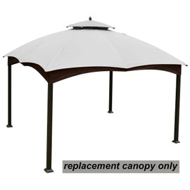 Hugline Outdoor Replacement Canopy Top Double Tier Gazebo Roof Cover for Lowe's Allen Roth 10x12 Gazebo #GF-12S004B-1 (Gray)