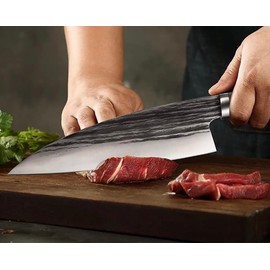 Hand Forged Kitchen Chef's Knife | Meat Boning Knife | Fillet & Vegetable Cutter | Multi-purpose Kitchen or Outdoor, BBQ, Camping Tool to Slice, Dice and Chop Ingredients | Gift Boxed