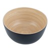Restaurantware Bambuddha 30 oz Round Black Spun Bamboo Large Salad
