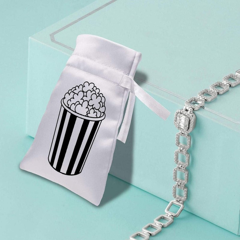 Azeeda 15cm 'Popcorn Bucket' Satin Drawstring Bag/Pouch (SB00112857)