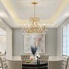 WUZUPS Crystal 5-Light Candle Chandelier Pendant Flushmount Ceiling Light Modern