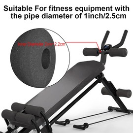 OTFAITP Foam Foot Pads Rollers Two Pair for Home Gym Exercise Machines Equipments Replacements with 1 Inch(2.5cm) Rod (Foam 4.53" X 2.56" Od X 0.87" Id)