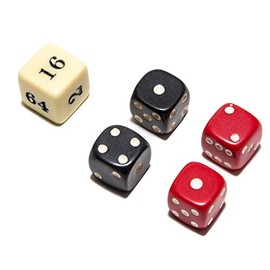 Bello Games Uria Stone Backgammon Dice Sets-Red/Black 5/8"