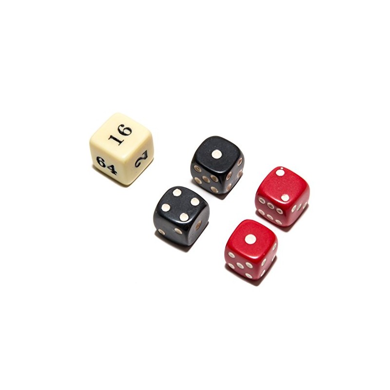 Bello Games Uria Stone Backgammon Dice Sets-Red/Black 5/8"