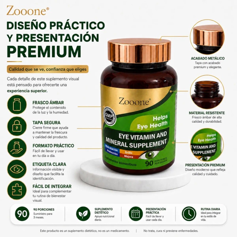 Vitaminas Para Ojos Uso Diario 90 Porciones