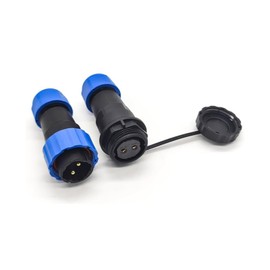 Elecbee IP68 Connector SP21 Series 2 Pin Waterproof Circular Male Plug & Female Socket Connector In-Line Type SP21-2 Pins Connector