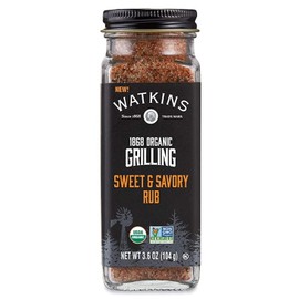 Watkins Organic Grilling Sweet and Savory Rub, Non-GMO, Kosher, 3.6 Oz, 1-Pack