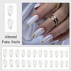 MISUD Press on Nails Almond Medium Fake Nails Glossy Glue