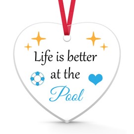 Swimming Gifts Swim Christmas Ornaments Swimmer Gift Swimming Lover Gifts for Women Men Girls Friend Swim Team Coach Gift Acrylic Hanging Ornament Pool Lovers Gifts Swimming Theme Gift