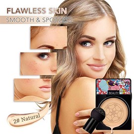 Nuibo Air Cushion Base Maquillaje Hidratante Líquida Larga Duración Dos Esponjas Hongos Natural