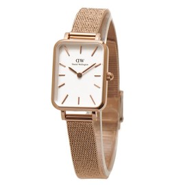 Daniel Wellington DW00100431 QUADRO PRESSED MELROSE Watch, Women's, Mesh, Pink Gold, White, Bracelet Type