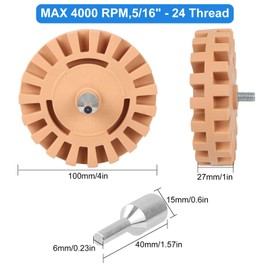 AConnet 2 Pack Eraser Wheel Decal Remover Rubber Eraser Wheel for Removing Pinstripes, Stickers Decals, Car Decal Remover Boat Decal Adhesive Removers