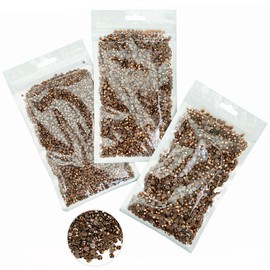 qiipii 16000PCS Old Copper Resin Rhinestones for Crafting 3mm 4mm 5mm Retro Brown Flatback Jelly Stones Bulk SS10 SS16 SS20 Coffee Diamonds Gems Charms for Nails Tumblers Bottles Decor Crafts Decor