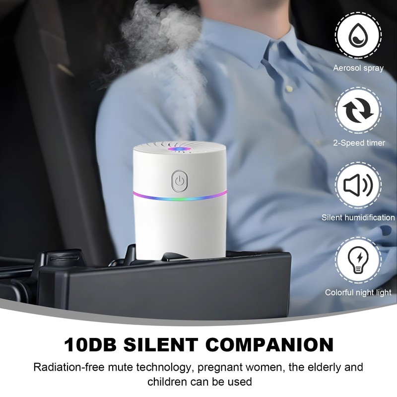DXNQ Car Fragrance Diffuser, USB-Powered Car Air Freshener Mist Humidifier