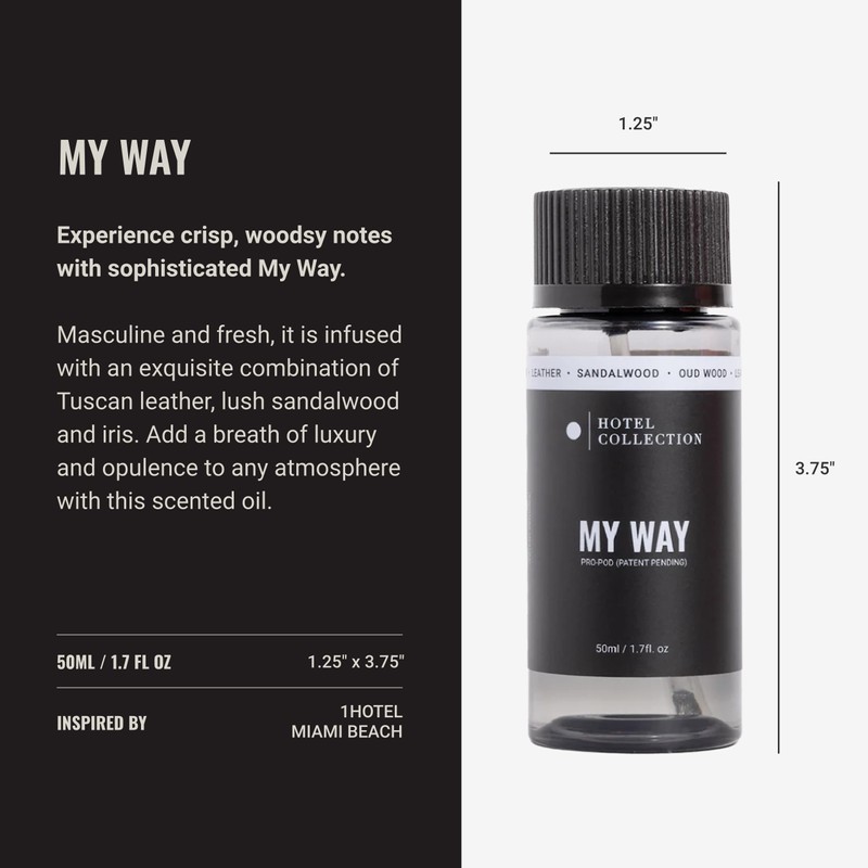Hotel Collection Diffuser Oil-My Way Pro-Pod-Aromatherapy Essential Fragrance Oil-Sandalwood, Warm
