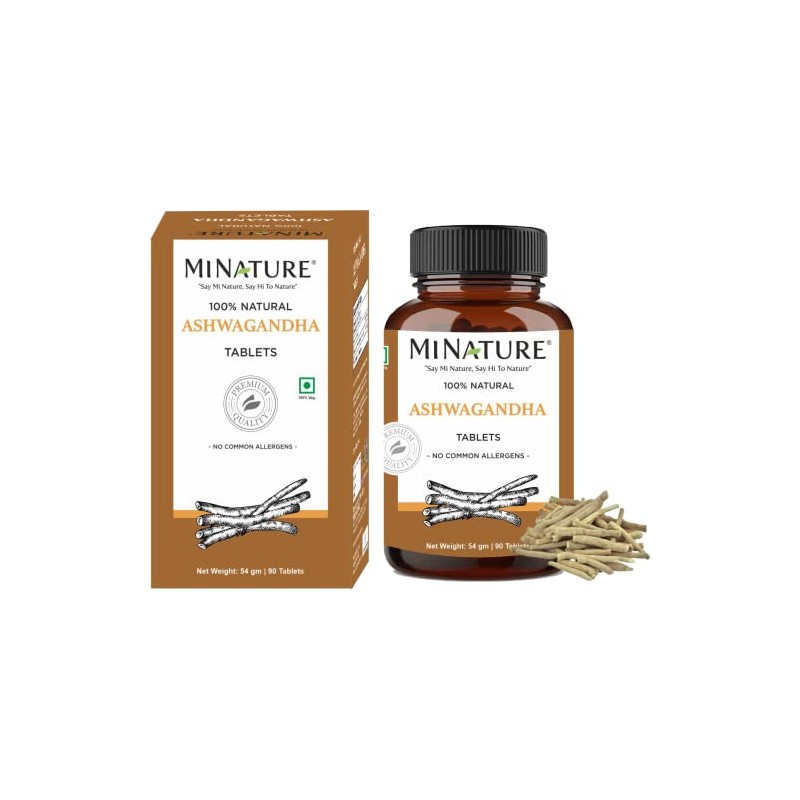 Ashwagandha Tablets- 90 Tablets, 1000 mg by mi Nature |