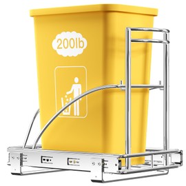 ANASTA Single Pull Out Trash Can Under Cabinet 7-13 Gal, Heavy Duty Under Sink Garbage Can, 50Qt Slide Out Waste Bin for 13" Wx 17" Hx 19" D Base Cabinet, Trash Bin Holder for Drawer/Counter, No Can