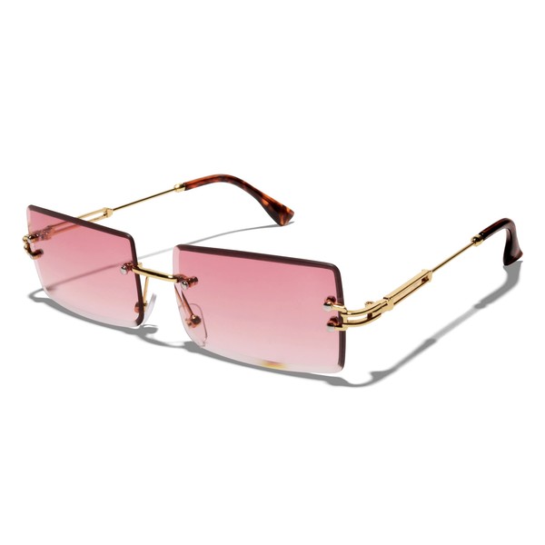 ShadyVEU Retro Vintage Rectangular Y2K Fashion Oceanic Gradient UV400 Diamond