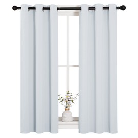 NICETOWN Room Darkening Draperies Curtains Panels, Window Treatment Thermal Insulated Grommet Room Darkening Curtains/Drapes for Bedroom (2 Panels, 29 by 45, Platinum-Greyish White)