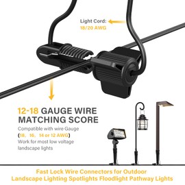 Low Voltage Cable Connector Fast Lock Twist with Electrical Wire connectors Screw terminals Cap for Outdoor Landscape Lighting Floodlight Pathway Lights (6 PCS)