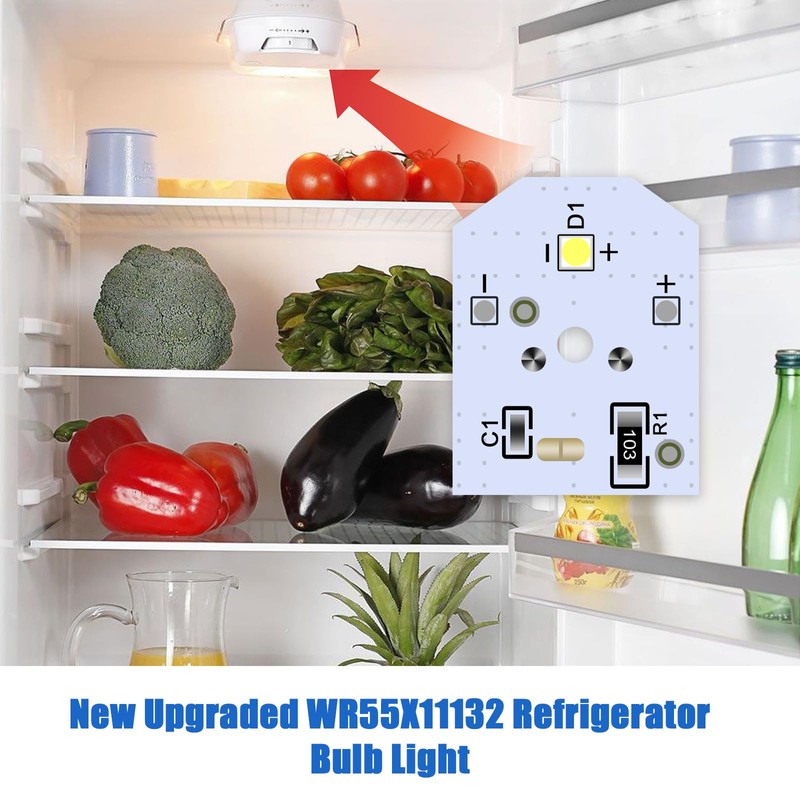 New Upgraded WR55X11132 WR55X25754 GE Refrigerator LED Light Bulb Replace