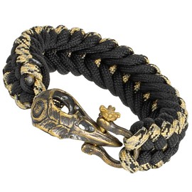 amzeus Paracord Survival Bracelet for Men and Women, Handmade Woven Tactical Style with Cool Brass Buckle Bracelet, Suitable for Hiking and Outdoor Activities, Small, Nylon