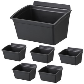 Sumnacon Slatwall Bins 6 Pcs Slatwall Organizer for Garage Plastic Slatwall Storage Bins for Storing Garage Accessories Multiple Stackable Slatwall Tool Organizer for Workshops,Retail Store,Black