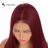 FUHSI 13×6 Purplish Red Wigs White Kanekalon Synthetic Hair Real