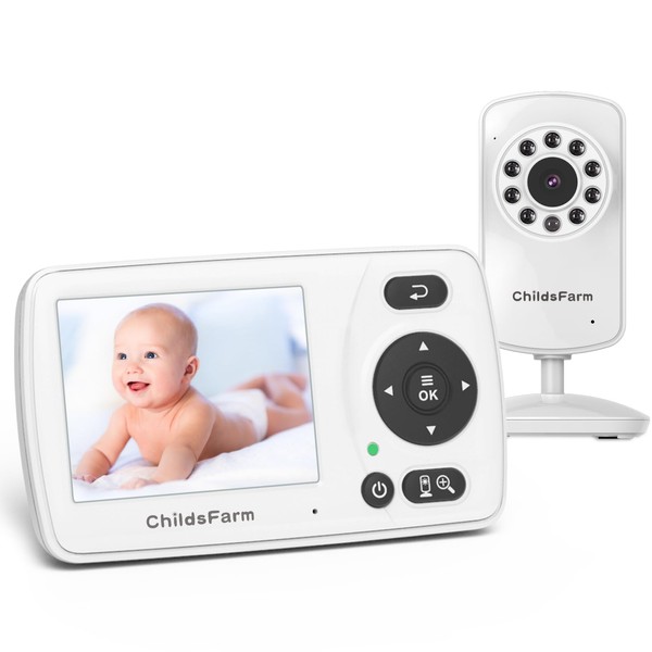 ChildsFarm Baby Monitor with Camera and Audio, Portable Travel Screen,