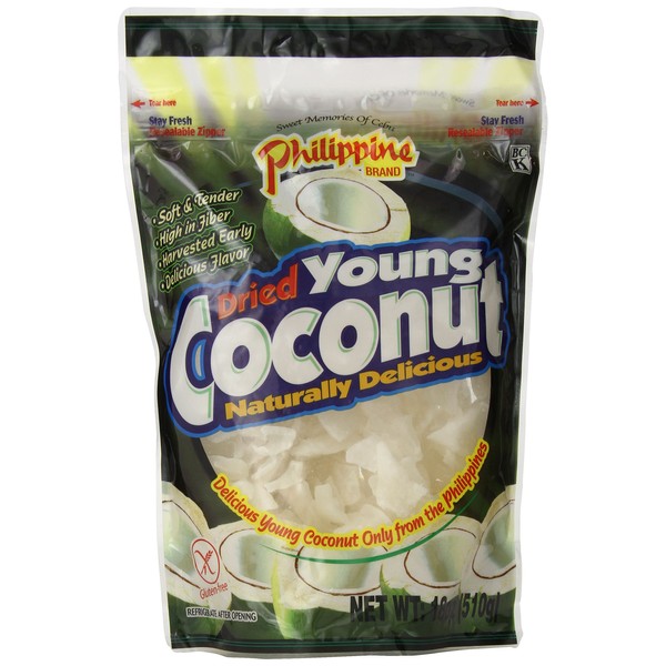 Philippine Brand Snacks de coco secos jóvenes, 18 onzas