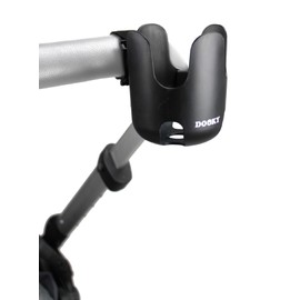 Dooky Cup Holder for Pram/ Stroller/ Pushchair with Anti-Slip Rubber-Padded Layer for Extra Stability, Universal Fit, Adjustable Velcro Strap, 360 Degree Flexibility, BPA Free, Unbreakable, Black